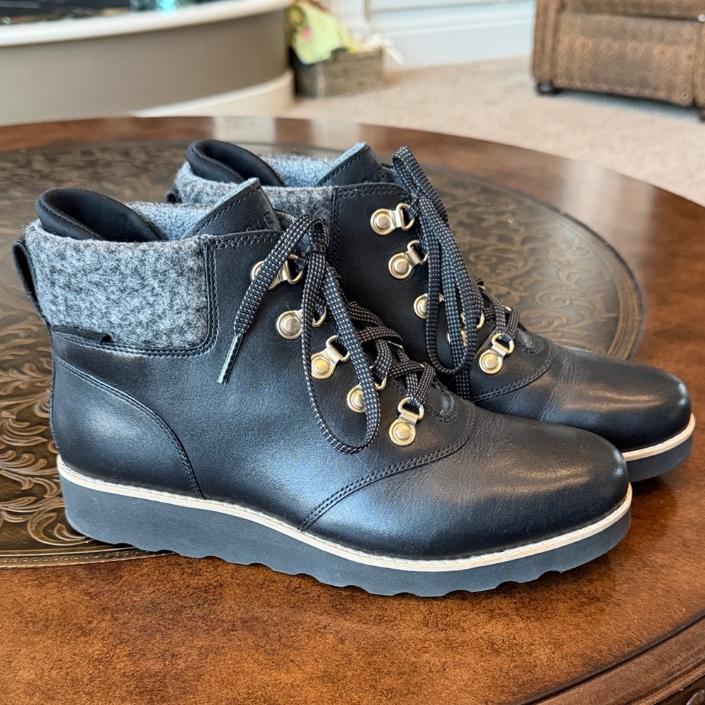 Cole Haan Women's Black Leather Ankle Boots